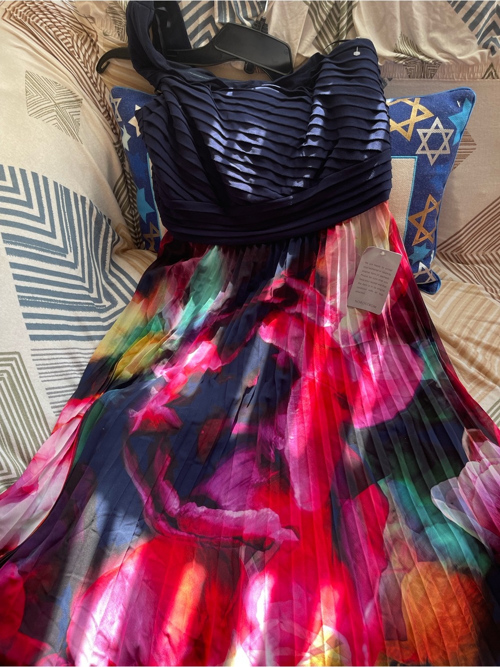 Xscape Evenings One Shoulder Mixed Media Chiffon Gown. Size 6 Women #475 - Picture 9 of 12